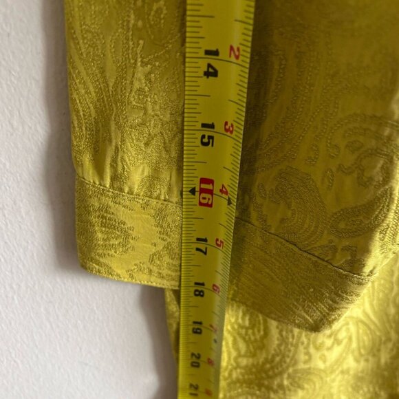 Chicos Women Long Sleeve With Collar Button Down Silk Jacket Lime Green Size 0 - Picture 3 of 10